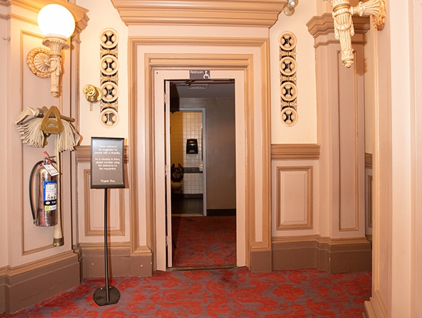 Entrance to ADA bathroom in the Howard Gilman Opera House